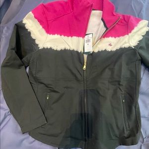 NWT Ralph Lauren tie dye zip down and zip pocket track suit jacket